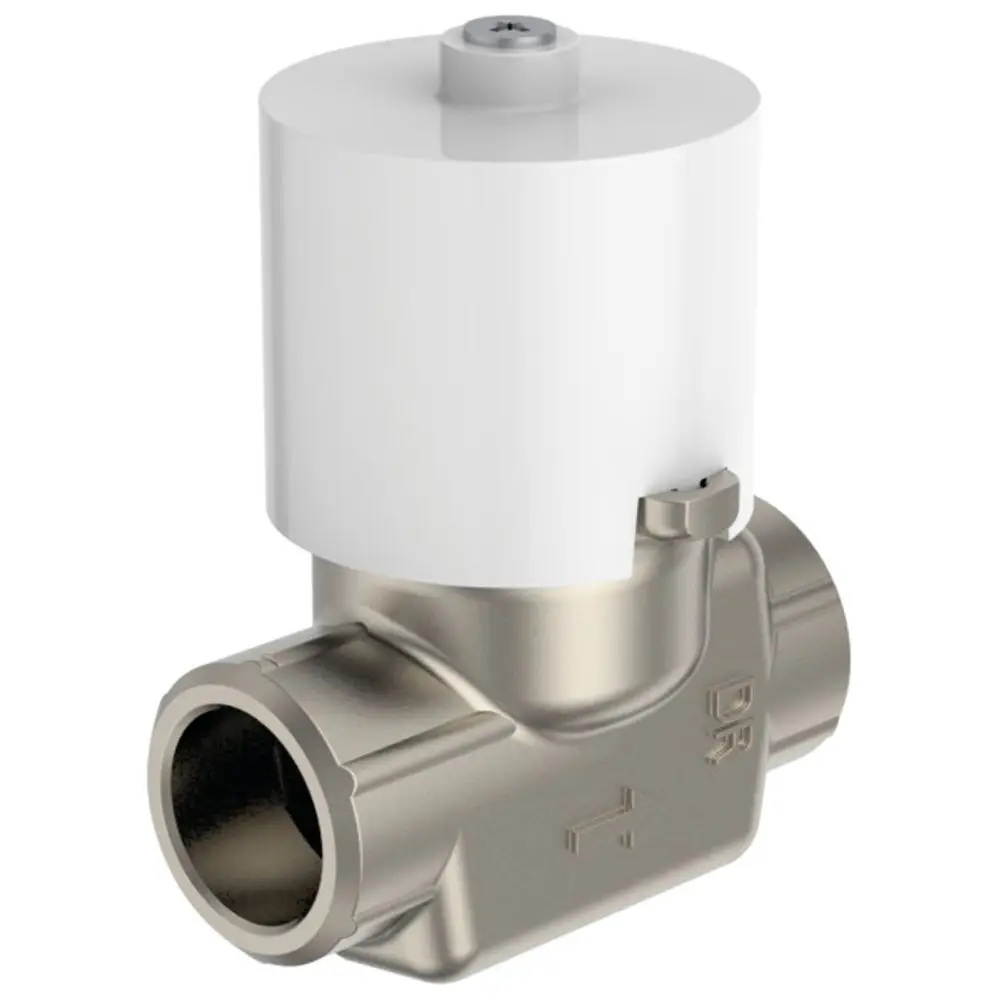 Ventil mit weißem Oberteil und metallischer Basis. Geeignet für verschiedene Anwendungen, hergestellt von Ideal Standard.
